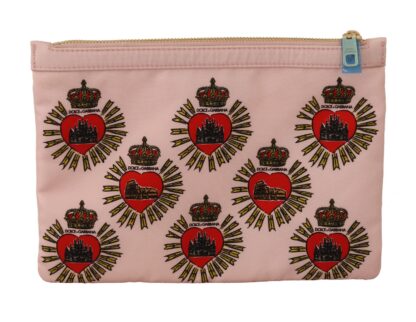 Dolce & Gabbana - Elegant Pink Heart Clutch Wallet