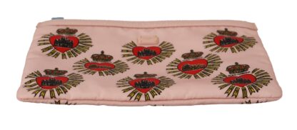 Dolce & Gabbana - Elegant Pink Heart Clutch Wallet