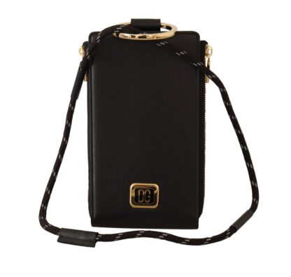 Dolce & Gabbana - Elegant Black Leather Strapped Wallet