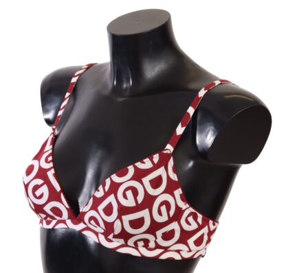 Dolce & Gabbana - Red Cotton Logo Printed Designer Bra