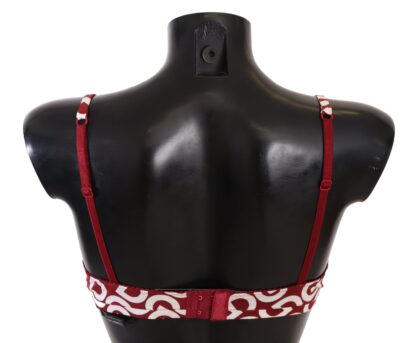 Dolce & Gabbana - Red Cotton Logo Printed Designer Bra