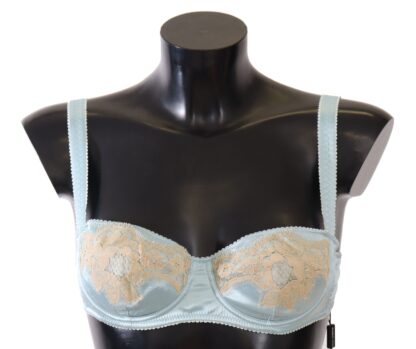 Dolce & Gabbana - Elegant Silk Blend Balconette Bra in Light Blue