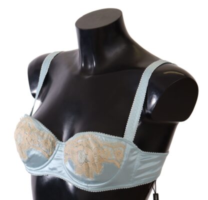 Dolce & Gabbana - Elegant Silk Blend Balconette Bra in Light Blue