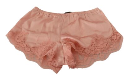 Dolce & Gabbana - Elegant Powder Pink Silk Lace Lingerie Shorts