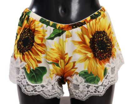 Dolce & Gabbana - Sunflower Lace Lingerie Shorts - Silk Blend