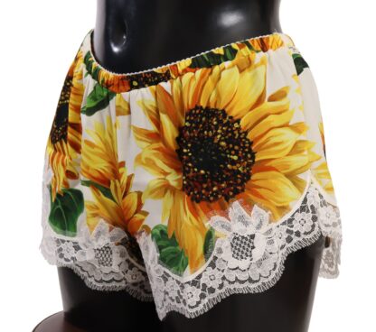 Dolce & Gabbana - Sunflower Lace Lingerie Shorts - Silk Blend