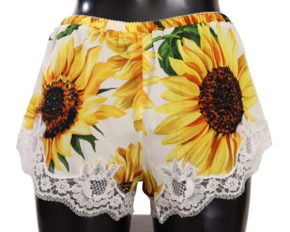 Dolce & Gabbana - Sunflower Lace Lingerie Shorts - Silk Blend