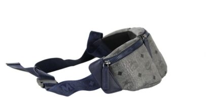 MCM - Large Visetos Phantom Grey Triple Pocket Sling Belt Bag