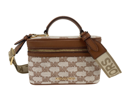 Michael Kors - Jet Set Medium Luggage Jacquard Canvas Zip Trunk Crossbody Handbag