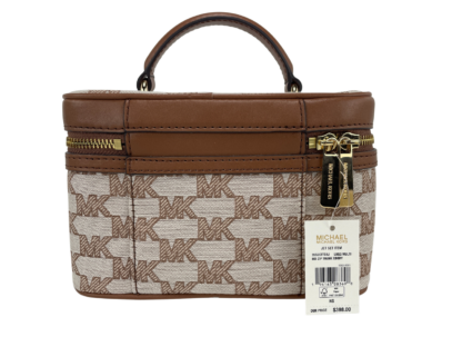 Michael Kors - Jet Set Medium Luggage Jacquard Canvas Zip Trunk Crossbody Handbag