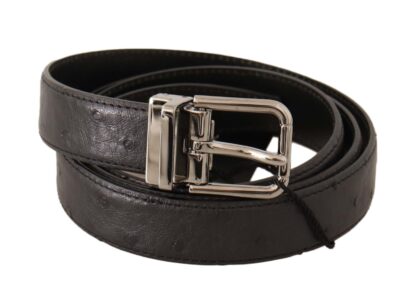 Dolce & Gabbana - Elegant Black Leather Belt with Silver Buckle