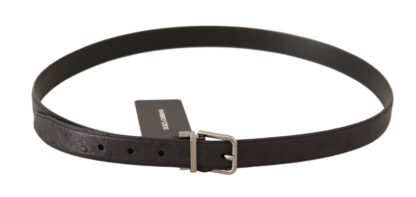 Dolce & Gabbana - Elegant Black Leather Belt with Silver Buckle