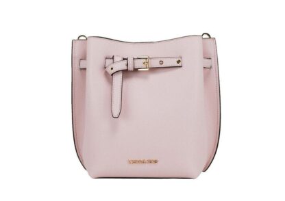 Michael Kors - Emilia Small Powder Blush Pebble Leather Bucket Messenger Handbag