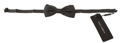 Dolce & Gabbana - Elegant Silk Black Bow Tie with Metal Clasp Detail