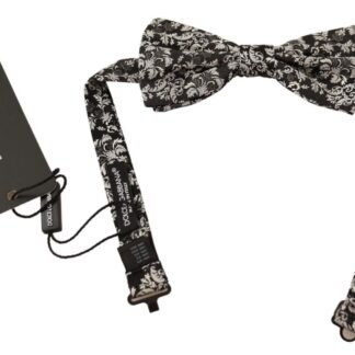 Dolce & Gabbana - Elegant Silk Black Bow Tie with Metal Clasp Detail