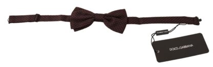 Dolce & Gabbana - Elegant Brown Dot Pattern Silk Bow Tie