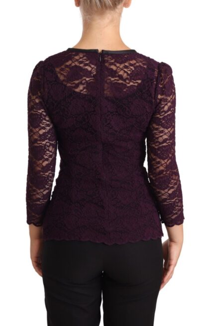 Dolce & Gabbana - Elegant Sheer Lace Long Sleeve Blouse