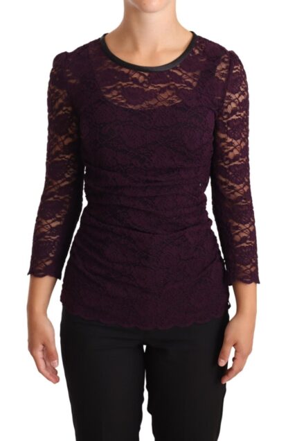 Dolce & Gabbana - Elegant Sheer Lace Long Sleeve Blouse