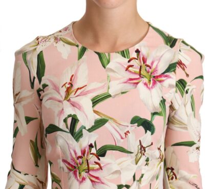 Dolce & Gabbana - Pastel Pink Lily Print Fitted Blouse