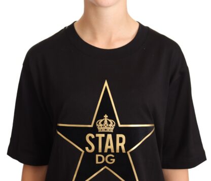 Dolce & Gabbana - Glamorous Black Gold Motif Cotton Tee