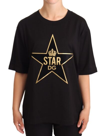 Dolce & Gabbana - Glamorous Black Gold Motif Cotton Tee