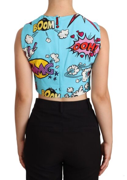 Dolce & Gabbana - Chic Cartoon Print Cropped Sleeveless Top