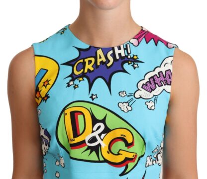 Dolce & Gabbana - Chic Cartoon Print Cropped Sleeveless Top