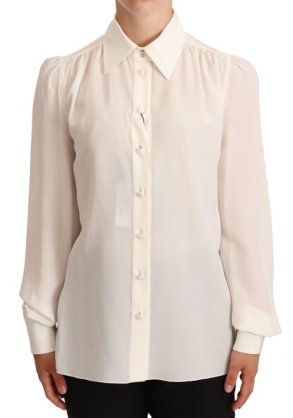 Dolce & Gabbana - Elegant Silk Top in Off White