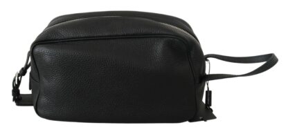 Dolce & Gabbana - Sleek Black Leather Wristlet Clutch Bag