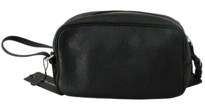 Dolce & Gabbana - Sleek Black Leather Wristlet Clutch Bag