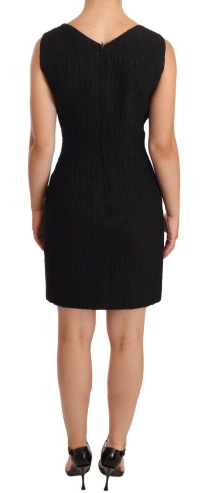 Dolce & Gabbana - Elegant Black Sheath Mini Dress with Crystal Buttons