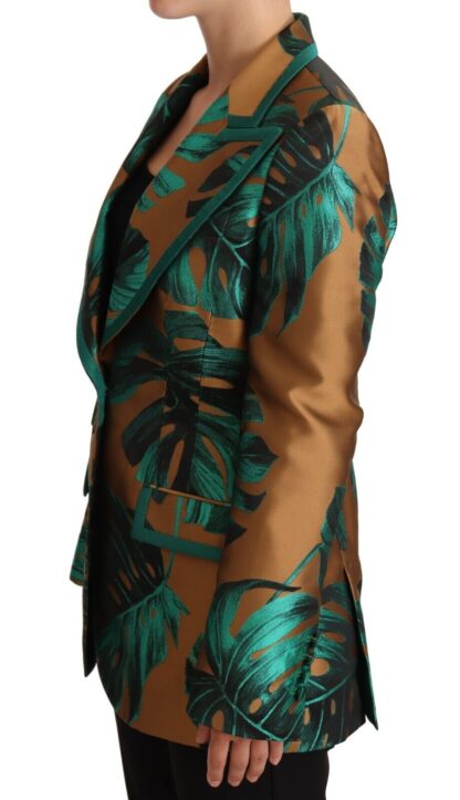 Dolce & Gabbana - Elegant Leaf Print Silk-Blend Coat