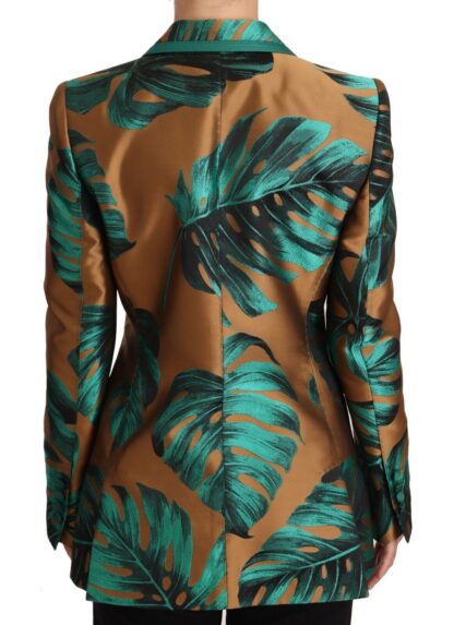 Dolce & Gabbana - Elegant Leaf Print Silk-Blend Coat