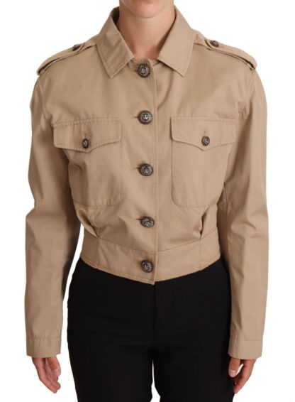 Dolce & Gabbana - Elegant Cropped Cotton Jacket in Beige