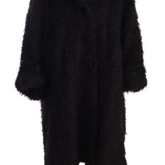 Dolce & Gabbana - Elegant Black Fur Cape Trench Coat