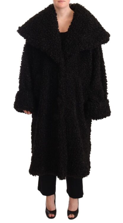 Dolce & Gabbana - Elegant Black Fur Cape Trench Coat