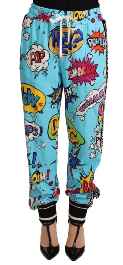 Dolce & Gabbana - Chic Cartoon Print Knitted Jogger Pants