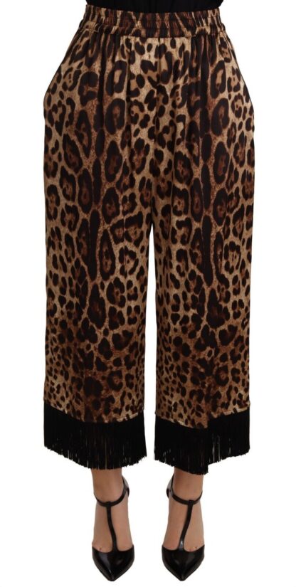 Dolce & Gabbana - Elegant Leopard Print Cropped Pants