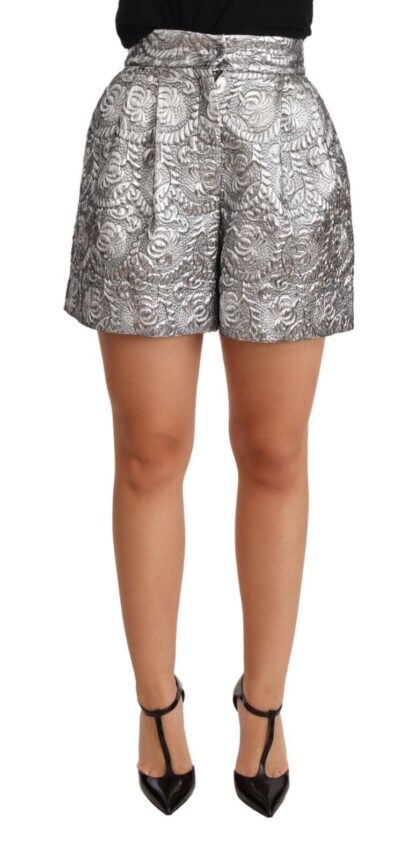 Dolce & Gabbana - Chic Floral Brocade High Waist Mini Shorts