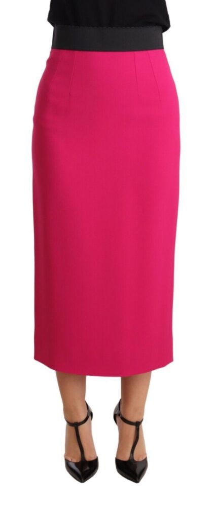 Dolce & Gabbana - Elegant High-Waisted Pencil Skirt in Pink