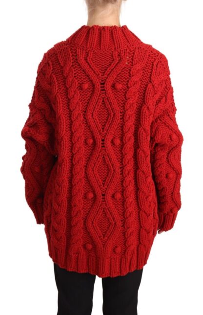 Dolce & Gabbana - Ravishing Red Virgin Wool Cardigan