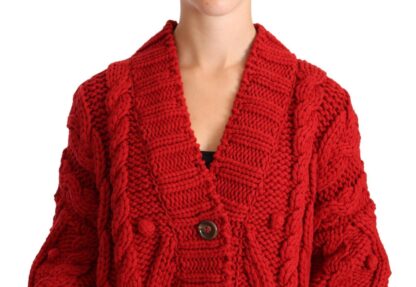 Dolce & Gabbana - Ravishing Red Virgin Wool Cardigan