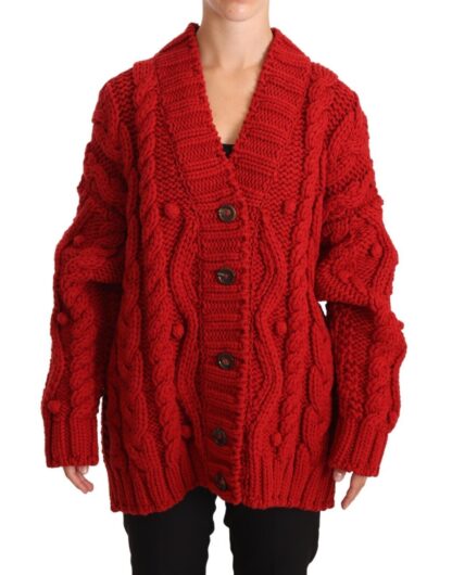 Dolce & Gabbana - Ravishing Red Virgin Wool Cardigan