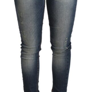 Acht - Elegant Low Waist Skinny Black Denim