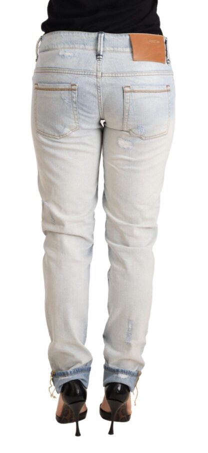 Acht - Chic Light-Blue Folded Hem Denim Jeans