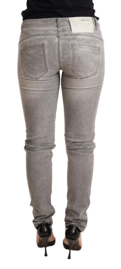 Acht - Chic Gray Washed Slim Fit Cotton Jeans