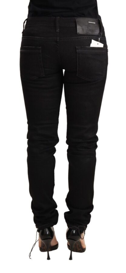 Acht - Sleek Black Washed Skinny Jeans