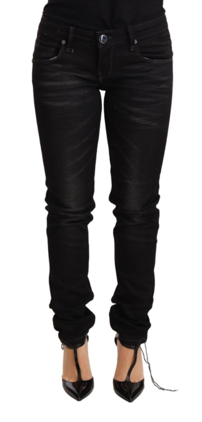 Acht - Sleek Black Washed Skinny Jeans