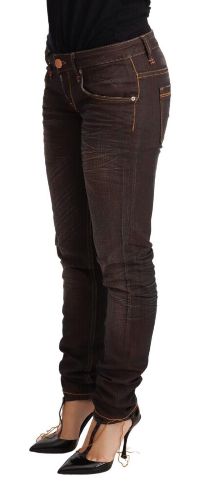 Acht - Chic Low Waist Skinny Brown Jeans