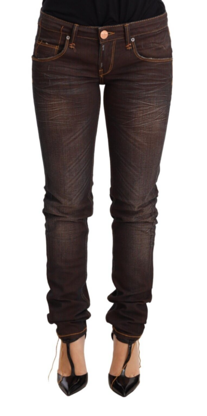 Acht - Chic Low Waist Skinny Brown Jeans